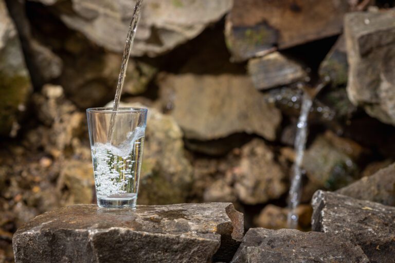 water pouring into glass